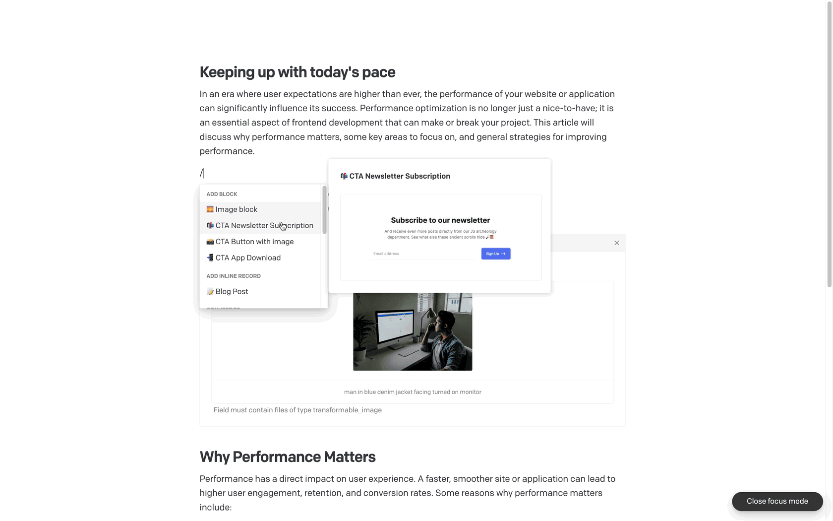 CMS Screenshot