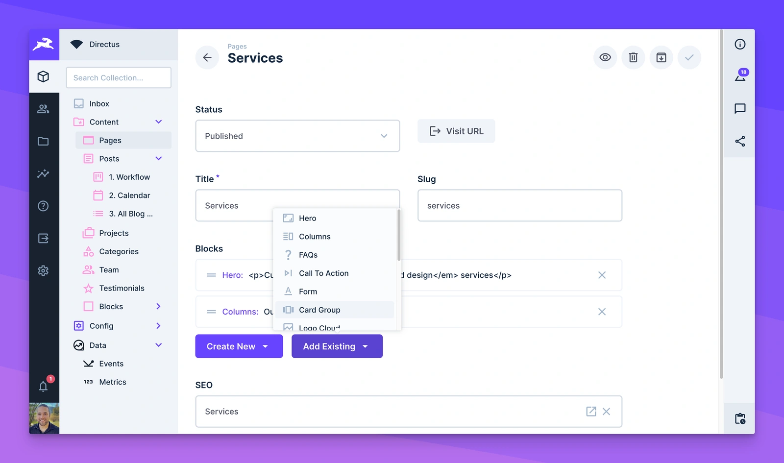 CMS Screenshot