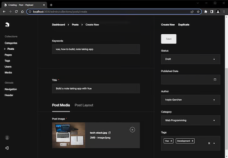 CMS Screenshot